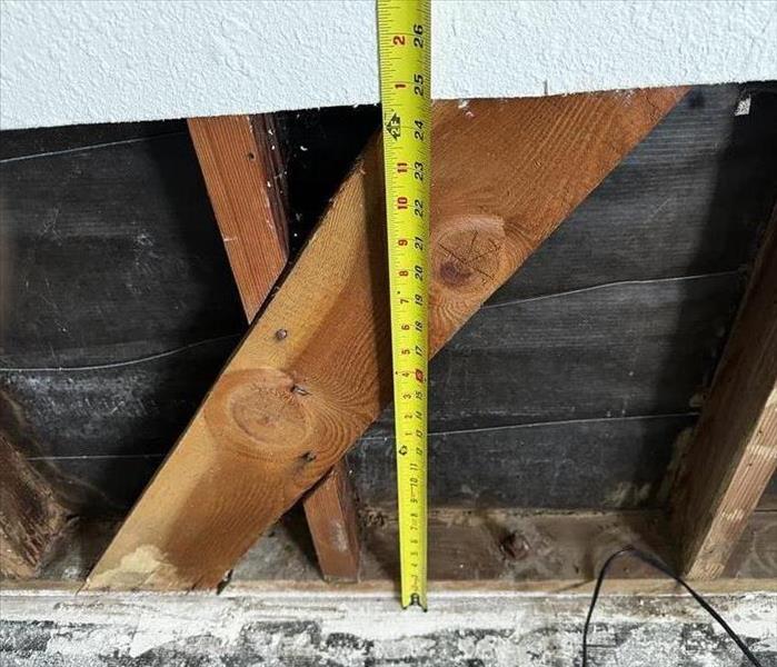 measuring the drywall flood cut 